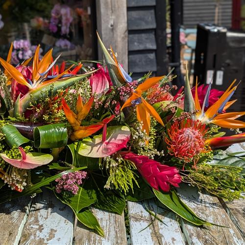 Strelitzia Coffin Spray