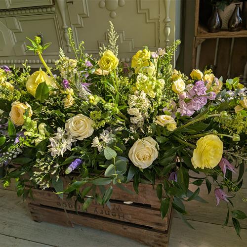 Yellows Lilacs &amp; Creams Coffin Spray