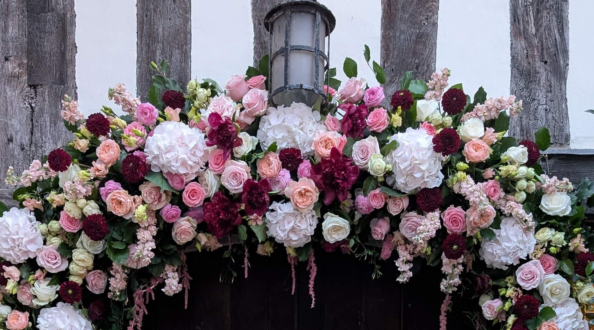 Wedding flowers by The Flower Shop at Kersey Mill