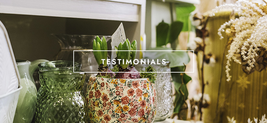 The Flower Shop Kersey Mill testimonials